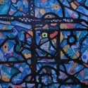 #132 6, Willard Art, Abstract Oil, Blue