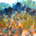 #1363, Autumn PA Hillside,WillardGobyArt,Watercolor, ink