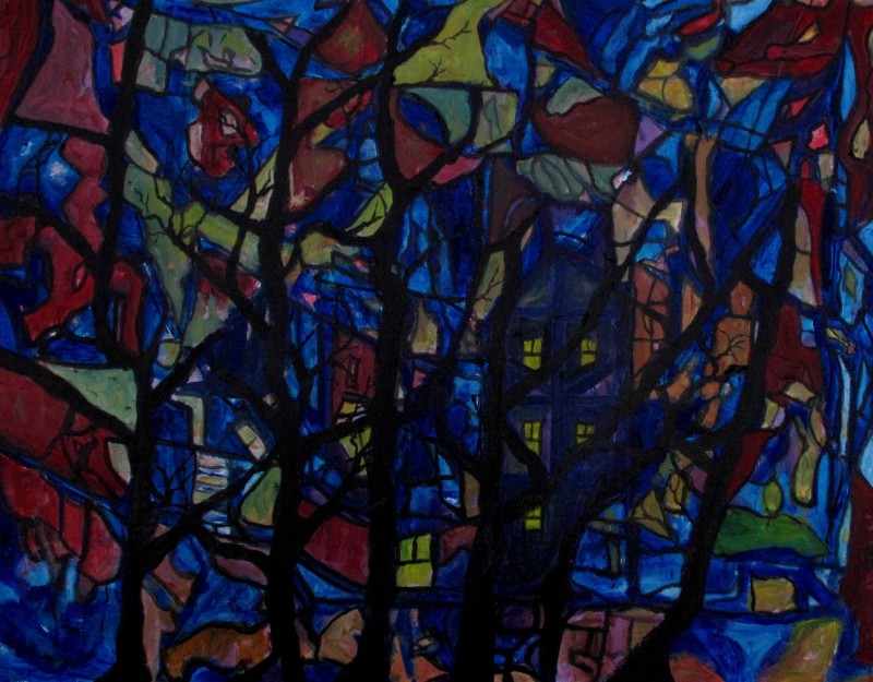 #1268 Glass Forest, oil painting, Willard Art