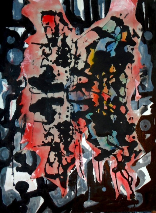 #1399, Willard Art, Collage, Acrylic and watercolor on canvas.