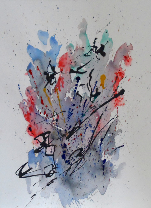#1412, Burst!, Willard Art, Abstract Watercolor