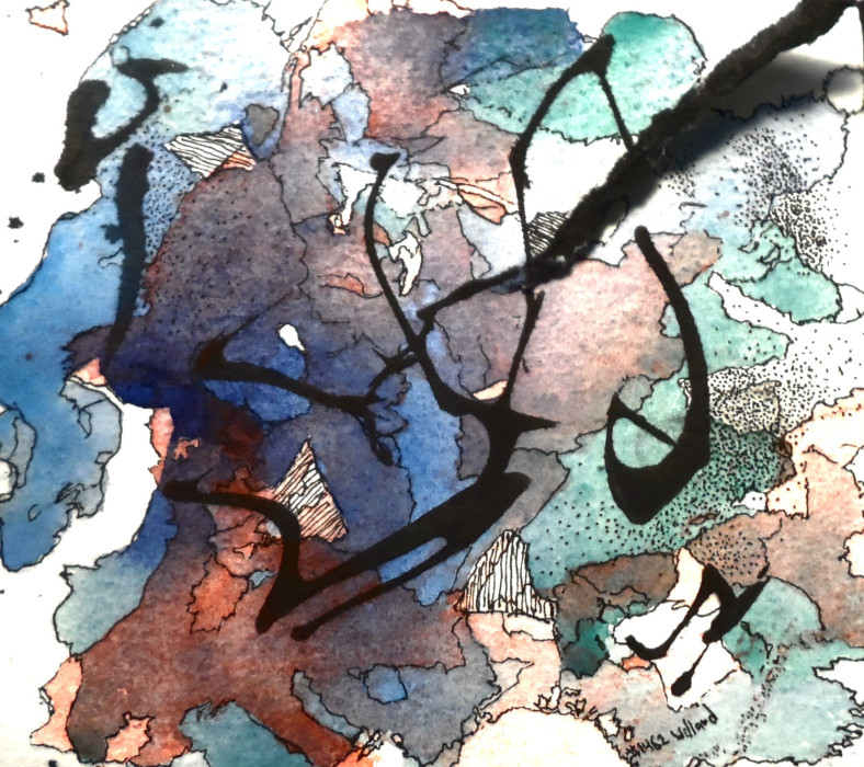 Willard Art,Pen&Ink,watercolor,Miniature,#1462