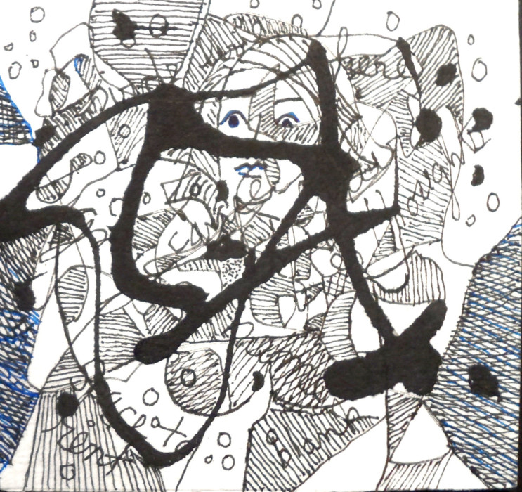 #1470, miniature, Pen & Ink