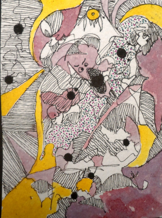 #1524,Mineature,watercolor, Pen & Ink, WillardArt