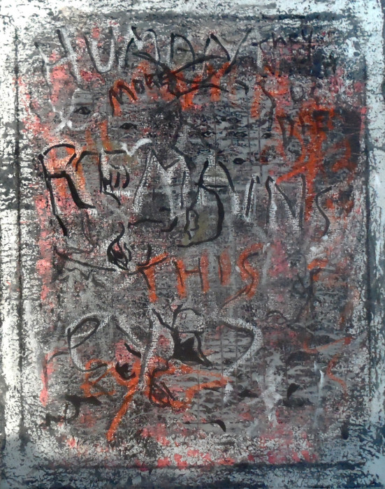 #1546, Oil Pastel over Acrylic on Canvas,Willard Art