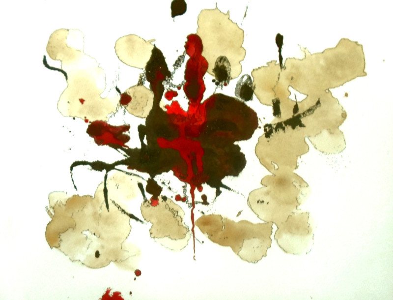 #1554,Bloody Finger, Watercolor,Willard Art,