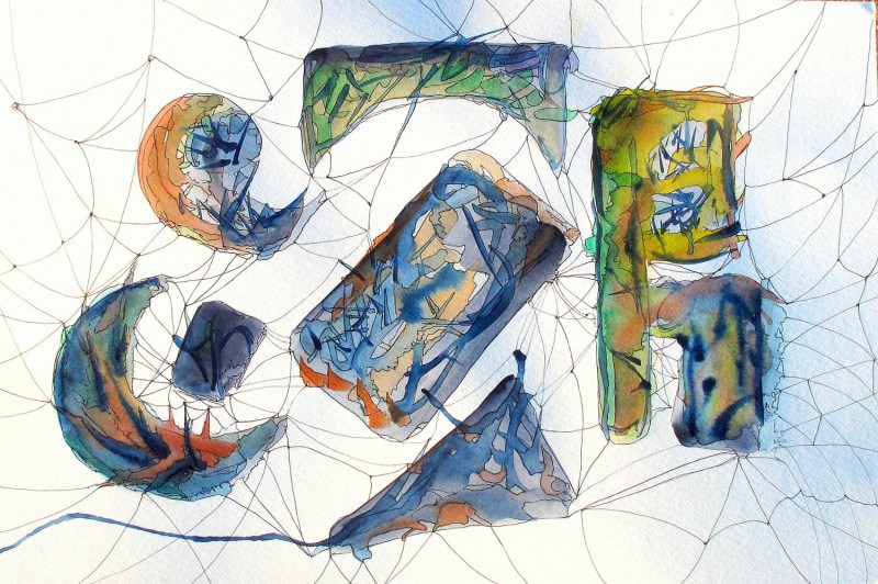 #846, Willard Art, Webs, Watercolor, Abstract
